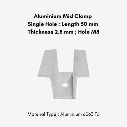 Aluminium Mid Clamp ( 2.8 mm Thickness )