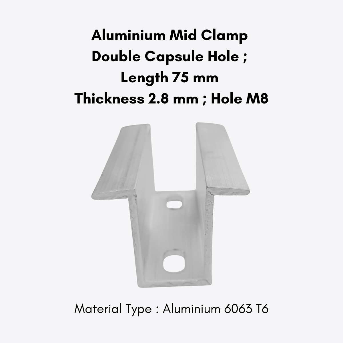Aluminium Mid Clamp ( 2.8 mm Thickness )