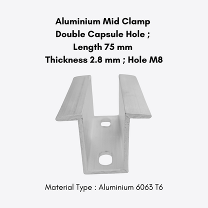 Aluminium Mid Clamp ( 2.8 mm Thickness )