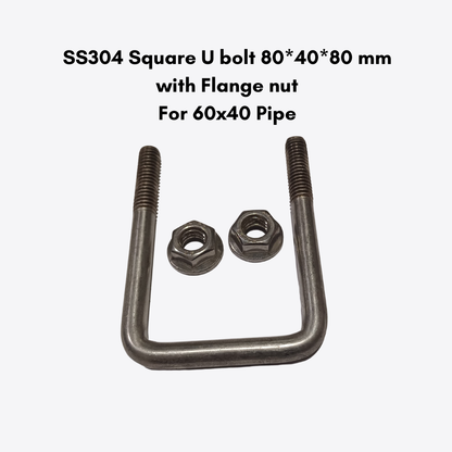 SS304 Square U bolt with Flange Nut