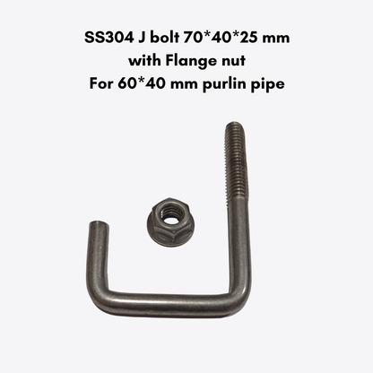 SS304 J Hook with Flange Nut
