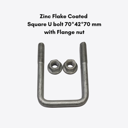 Zinc Flake Coated Square U bolt with flange nut